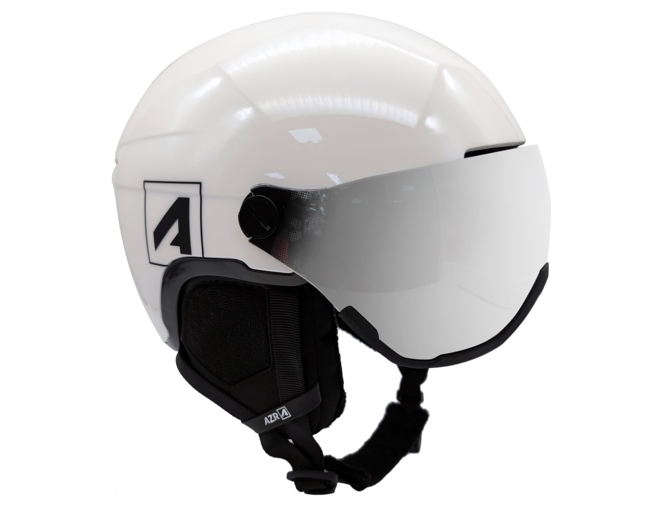 Orion Visière- Blanc nacré et noir verni